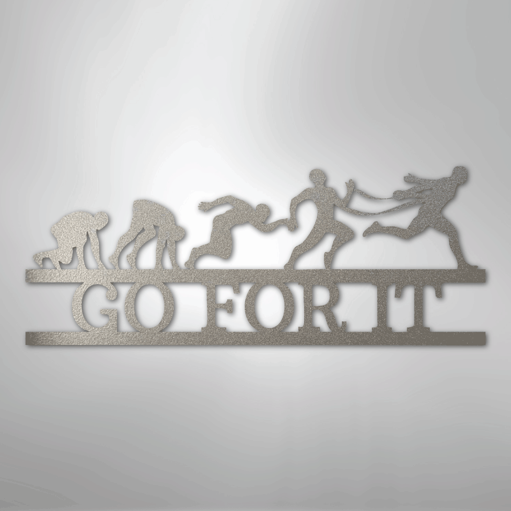 Evolution of Running - Steel Sign