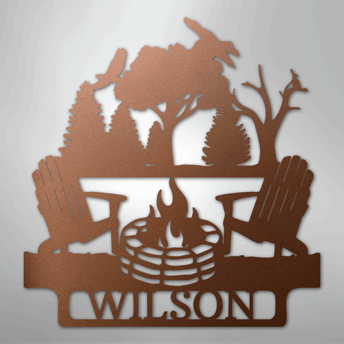 Camping Monogram - Steel Sign