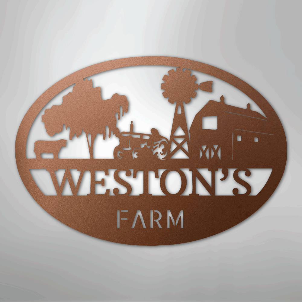 Simple Farm Monogram - Steel Sign