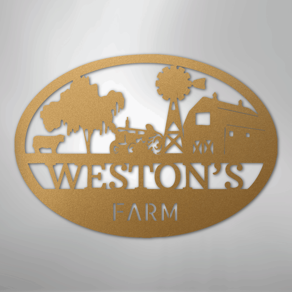 Simple Farm Monogram - Steel Sign