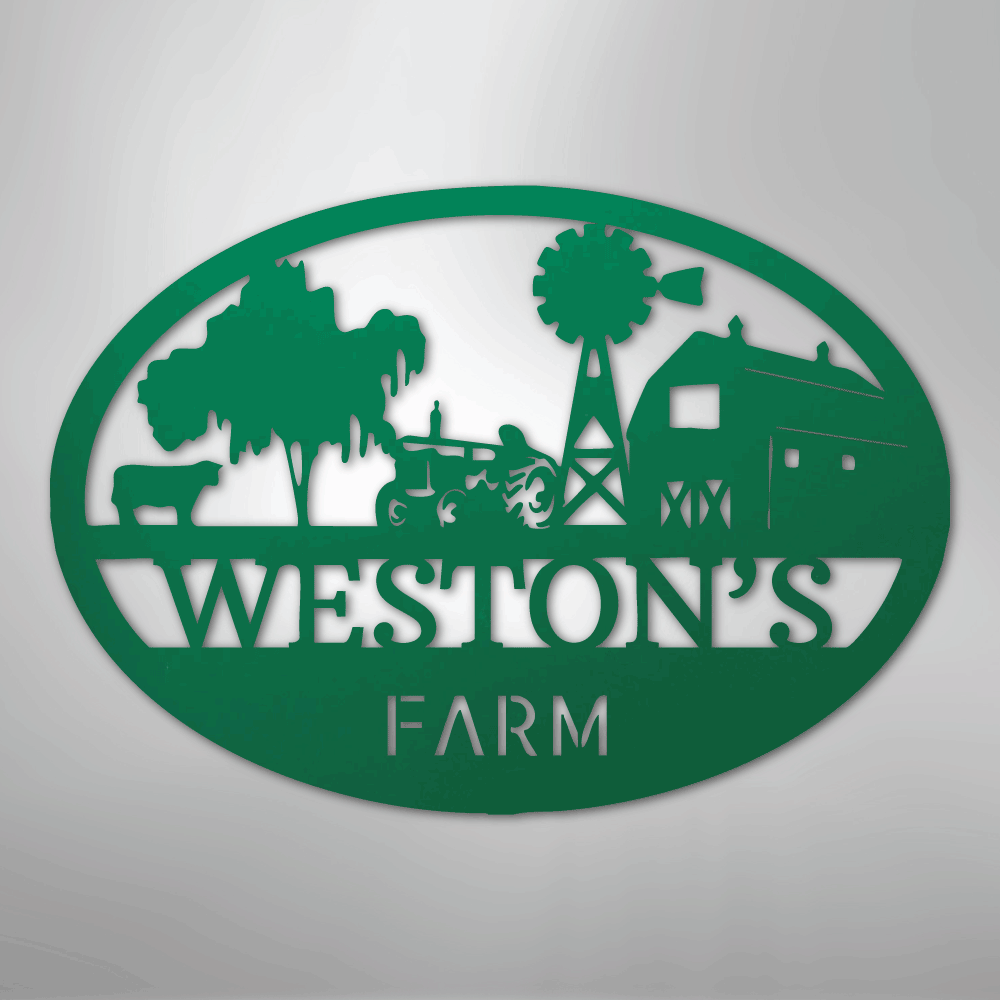 Simple Farm Monogram - Steel Sign