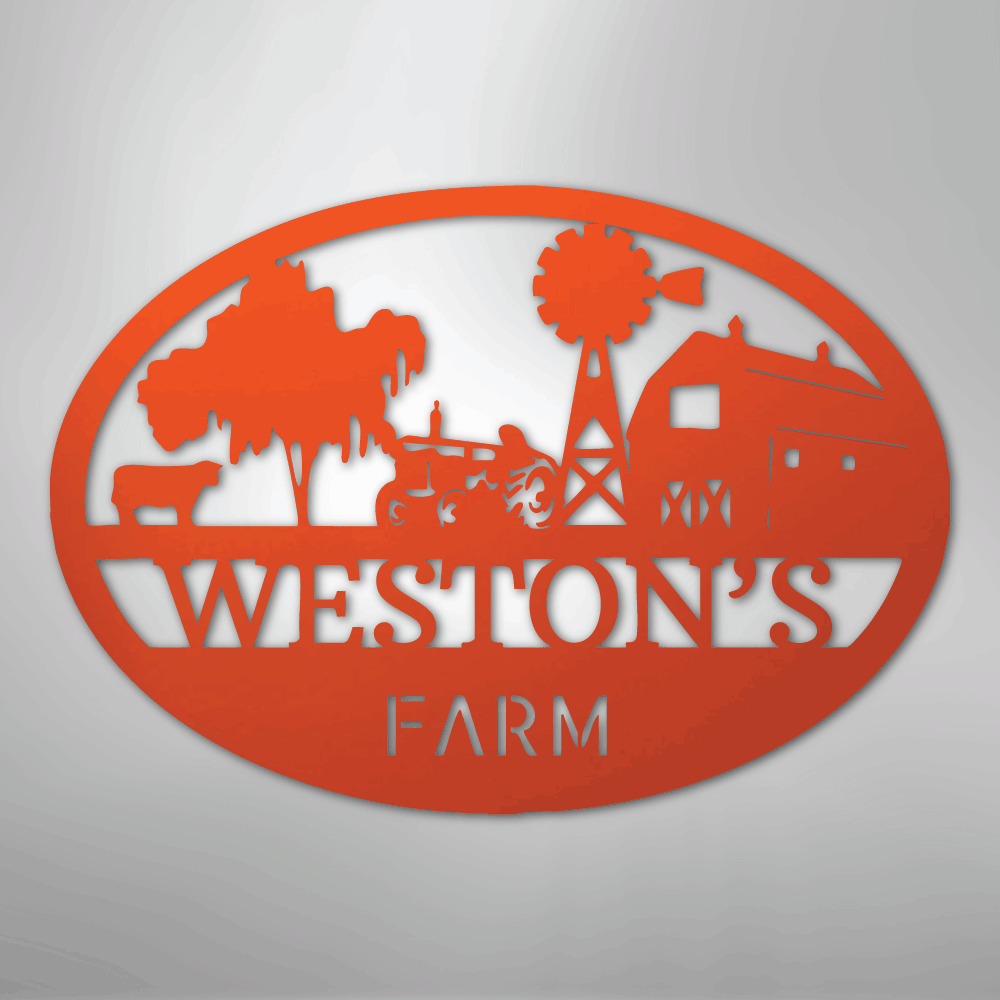 Simple Farm Monogram - Steel Sign