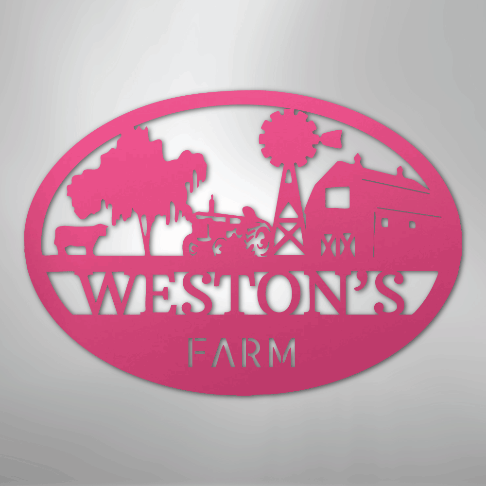 Simple Farm Monogram - Steel Sign