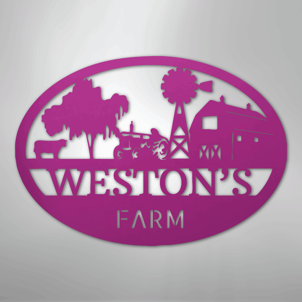 Simple Farm Monogram - Steel Sign