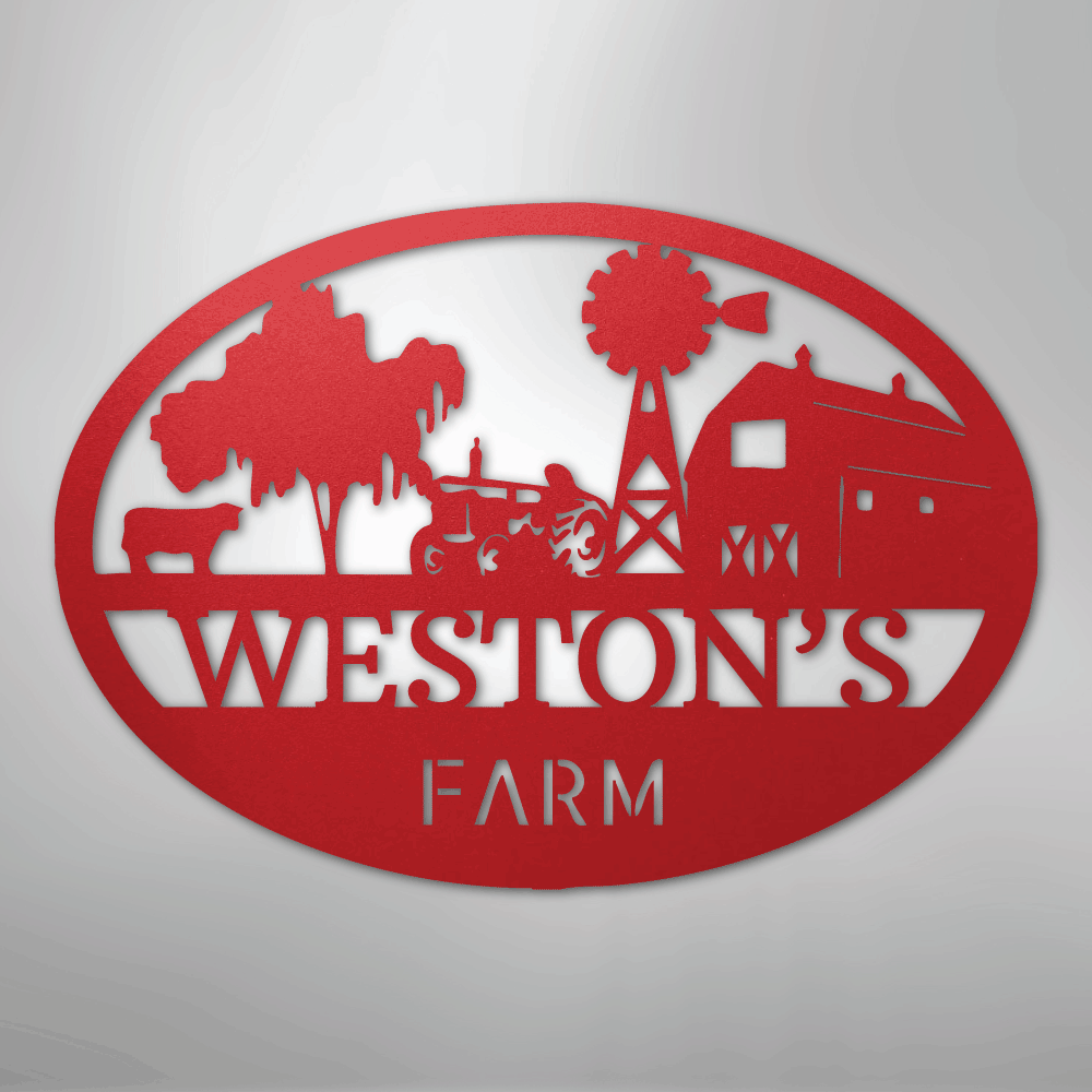 Simple Farm Monogram - Steel Sign