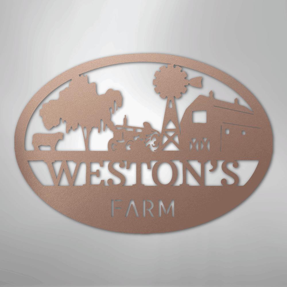 Simple Farm Monogram - Steel Sign