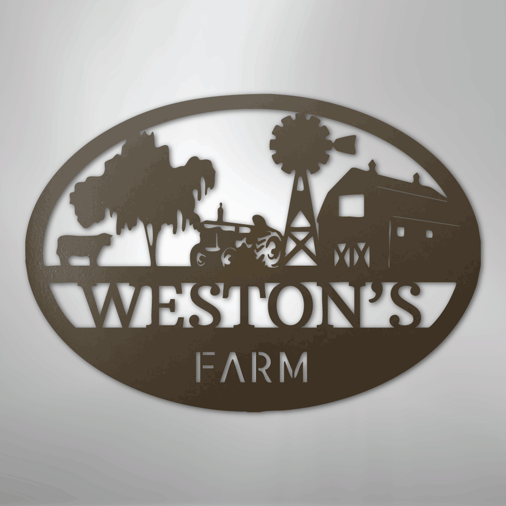 Simple Farm Monogram - Steel Sign