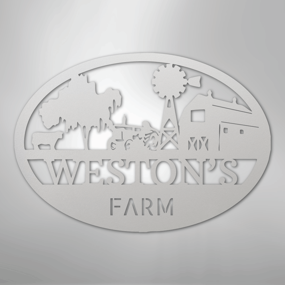 Simple Farm Monogram - Steel Sign