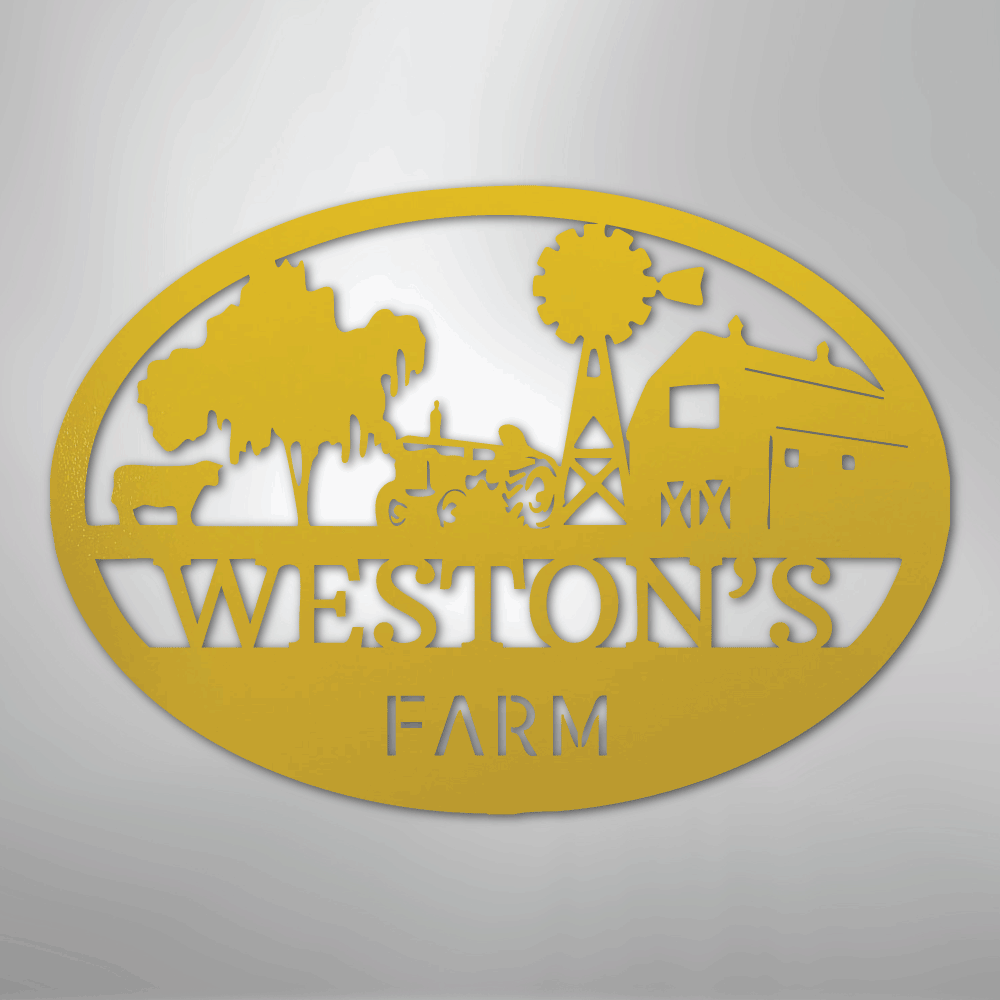 Simple Farm Monogram - Steel Sign