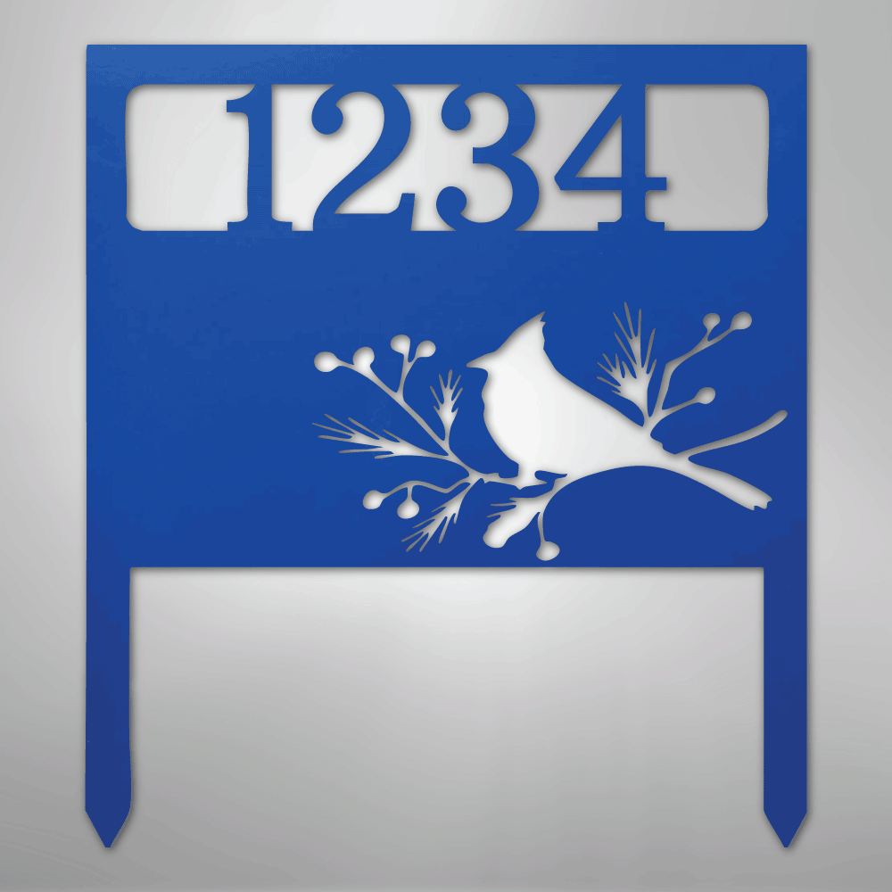 Bird Yard Address Stake - Steel Sign