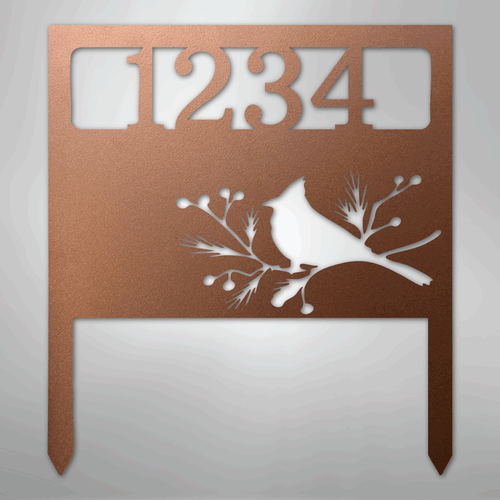 Bird Yard Address Stake - Steel Sign