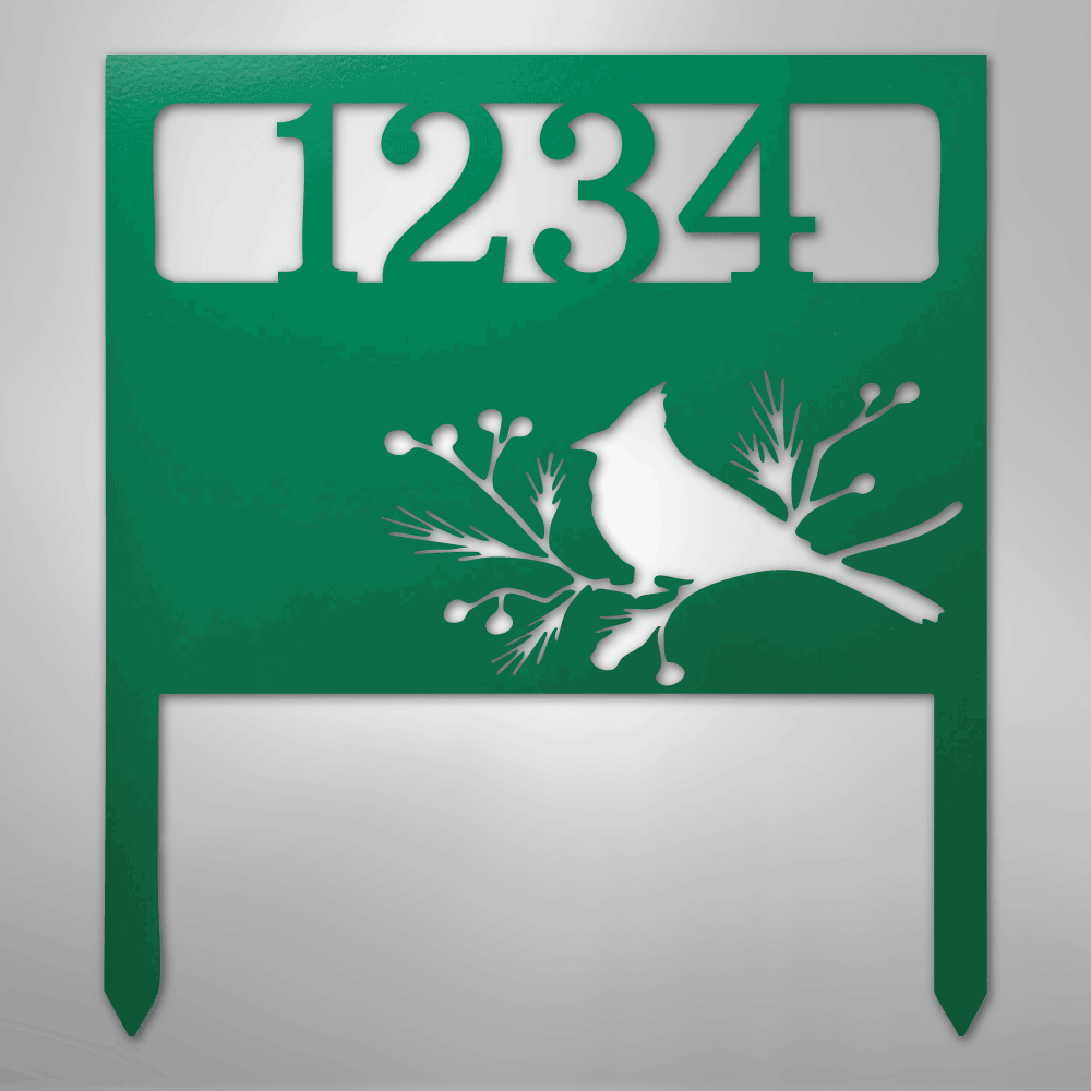 Bird Yard Address Stake - Steel Sign