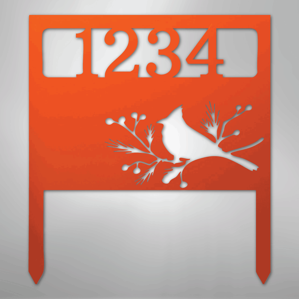 Bird Yard Address Stake - Steel Sign