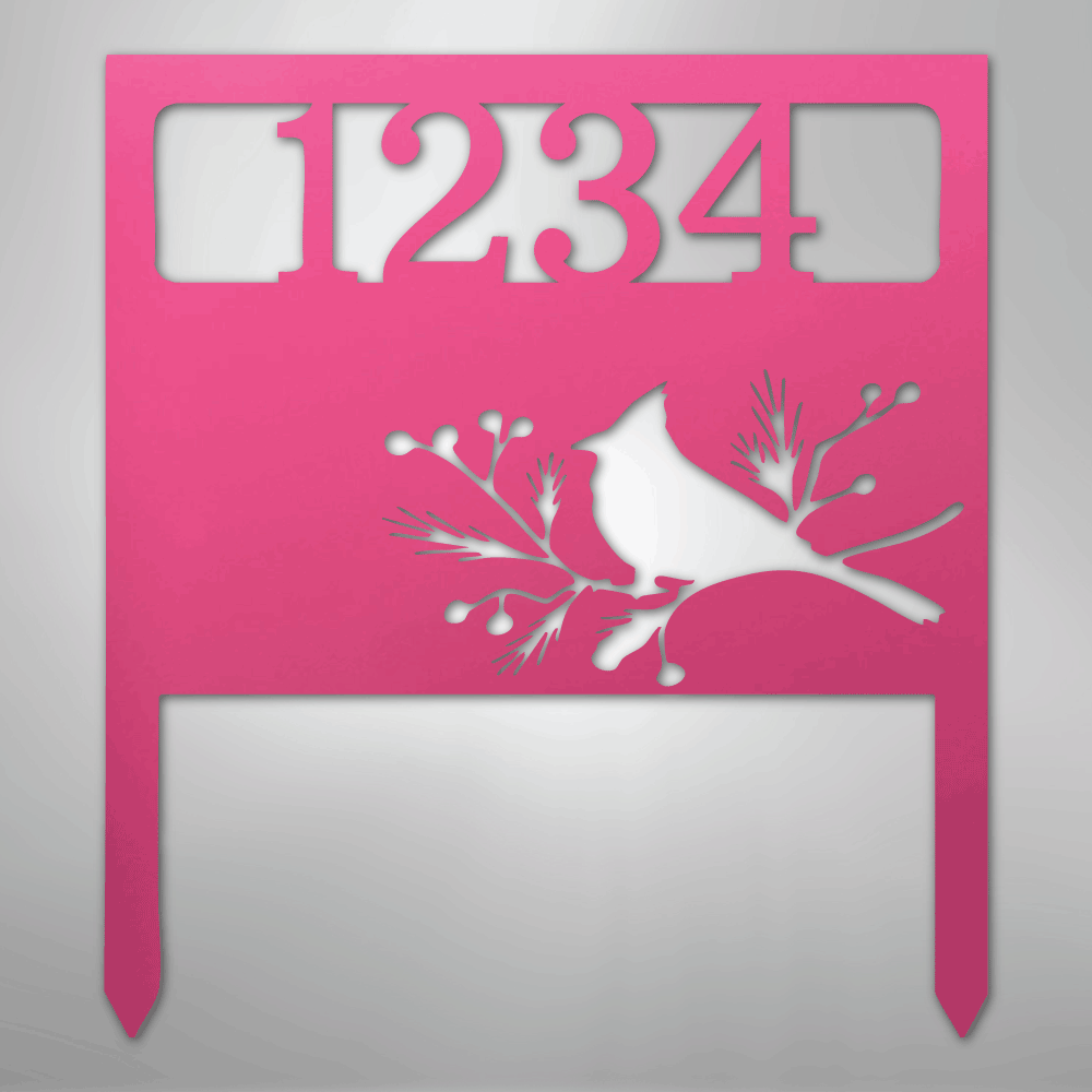 Bird Yard Address Stake - Steel Sign