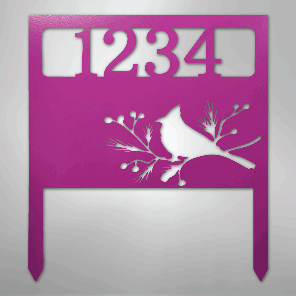 Bird Yard Address Stake - Steel Sign