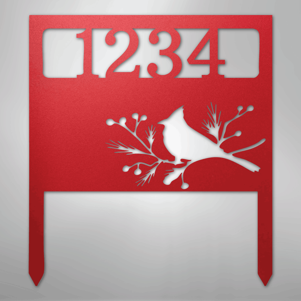 Bird Yard Address Stake - Steel Sign