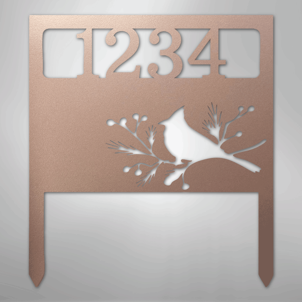 Bird Yard Address Stake - Steel Sign