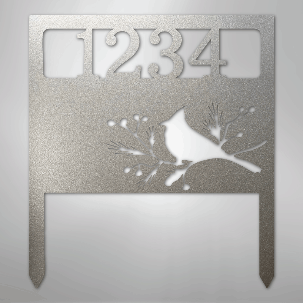 Bird Yard Address Stake - Steel Sign