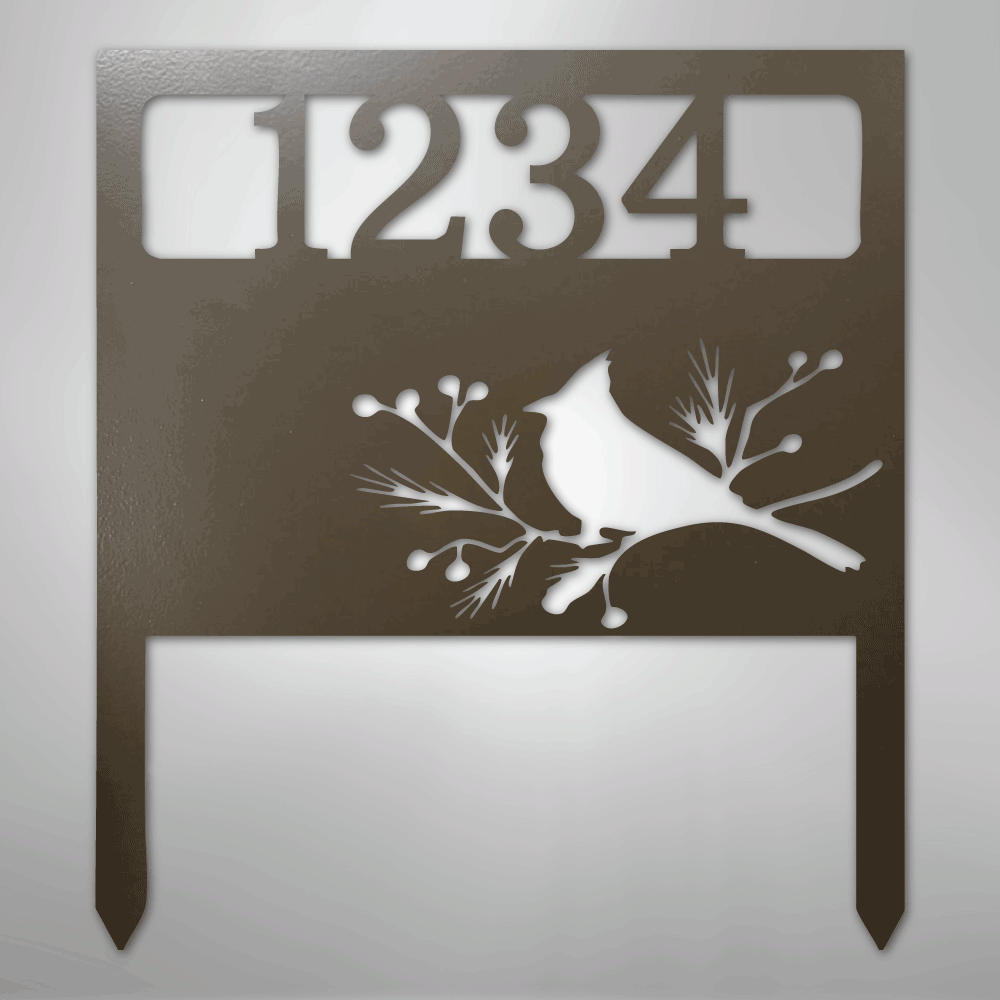 Bird Yard Address Stake - Steel Sign