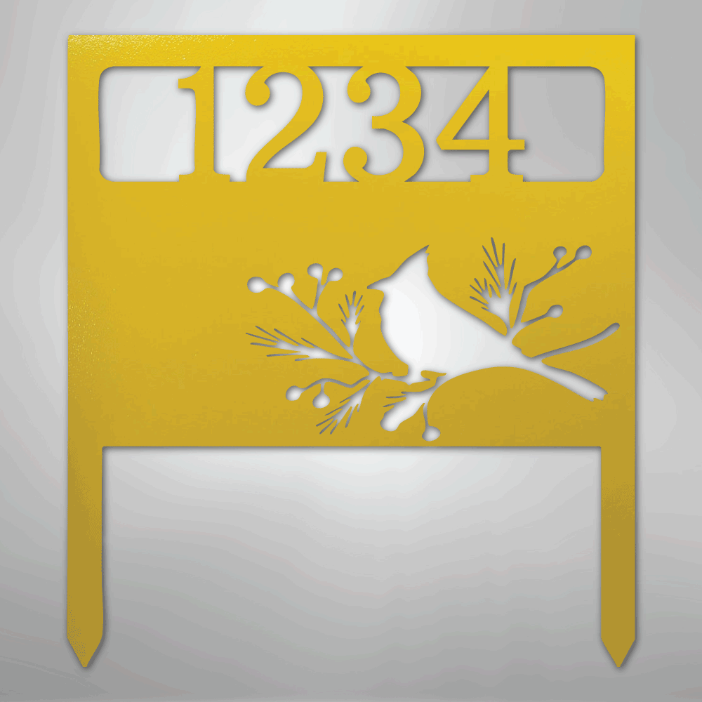 Bird Yard Address Stake - Steel Sign