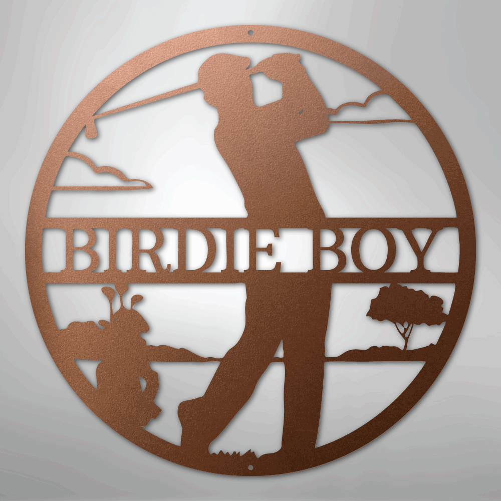 Male Golfer Monogram - Steel Sign