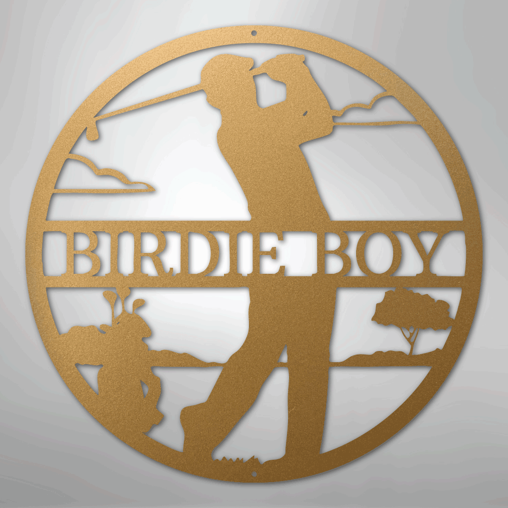 Male Golfer Monogram - Steel Sign