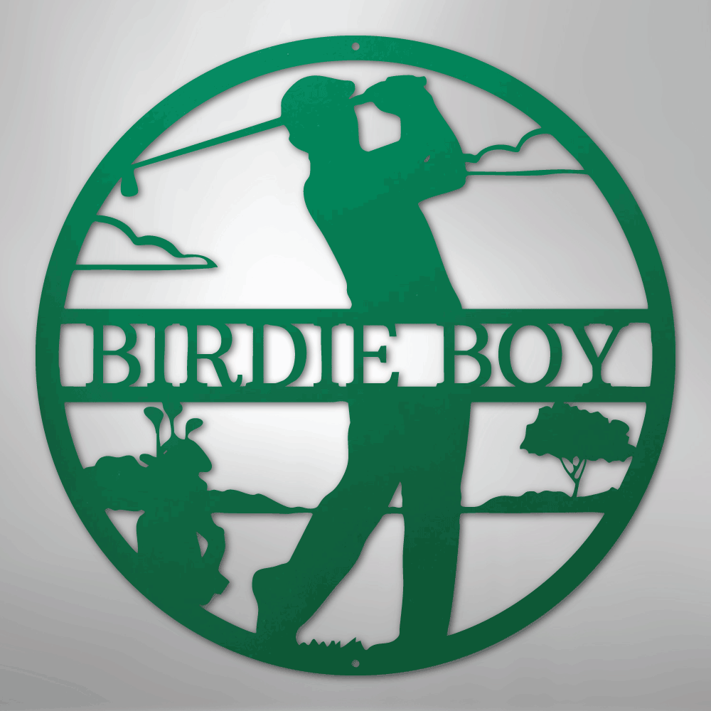 Male Golfer Monogram - Steel Sign