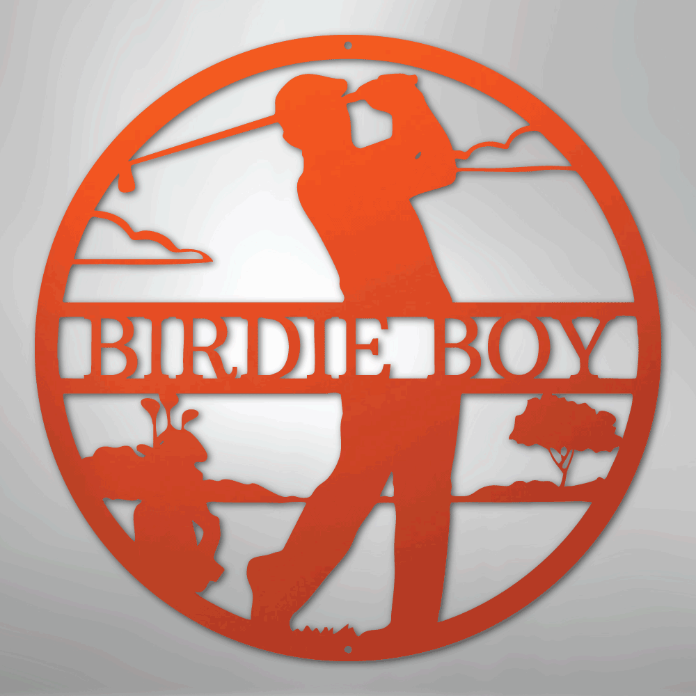 Male Golfer Monogram - Steel Sign