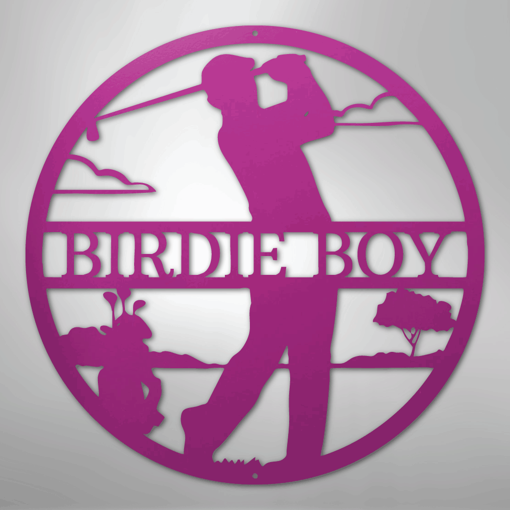 Male Golfer Monogram - Steel Sign