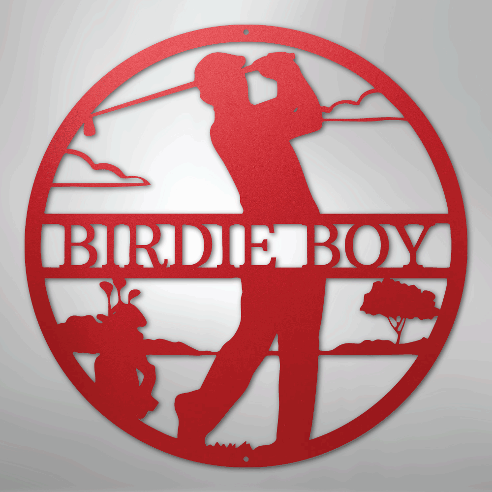 Male Golfer Monogram - Steel Sign