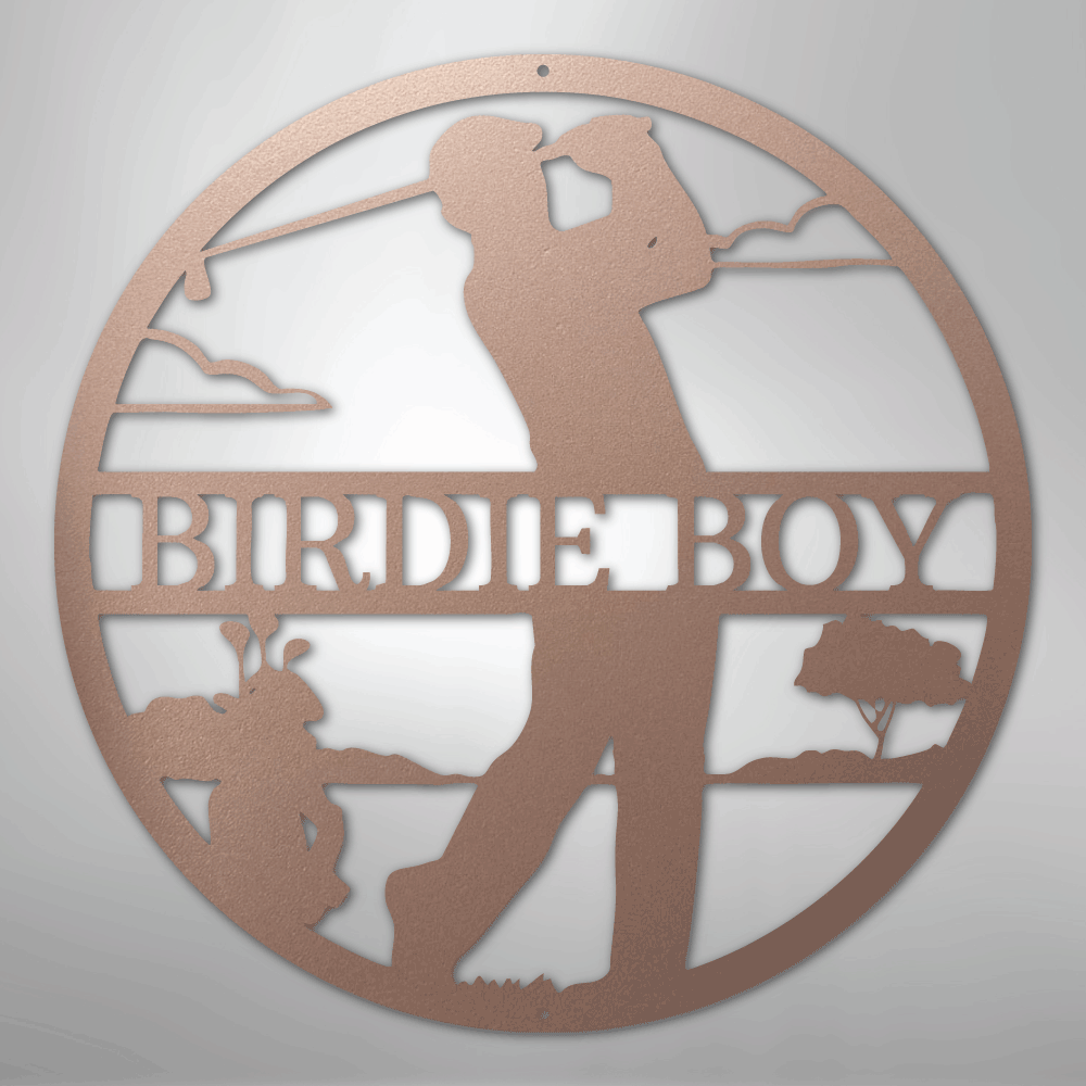 Male Golfer Monogram - Steel Sign