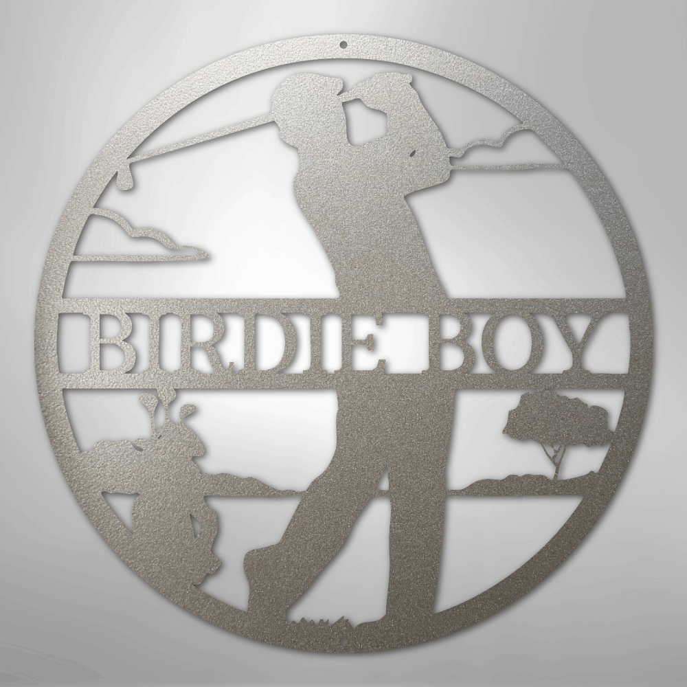 Male Golfer Monogram - Steel Sign