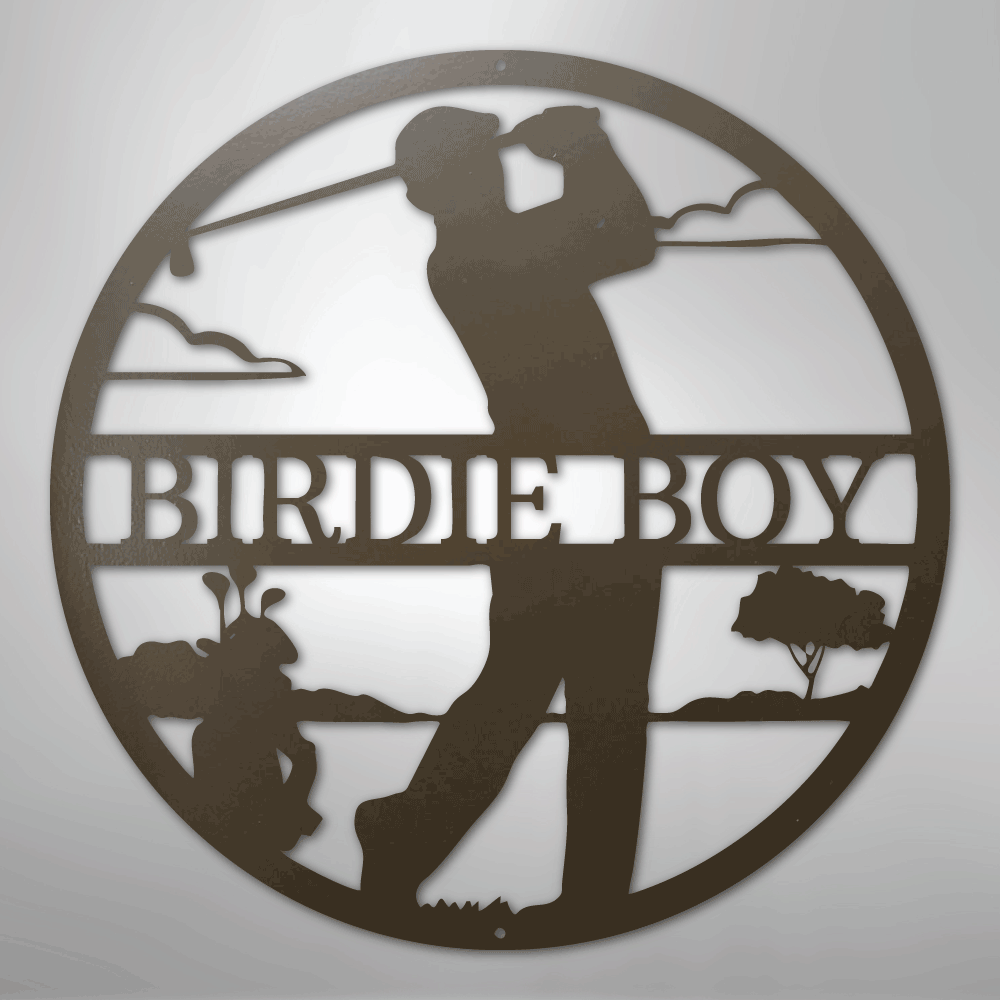 Male Golfer Monogram - Steel Sign