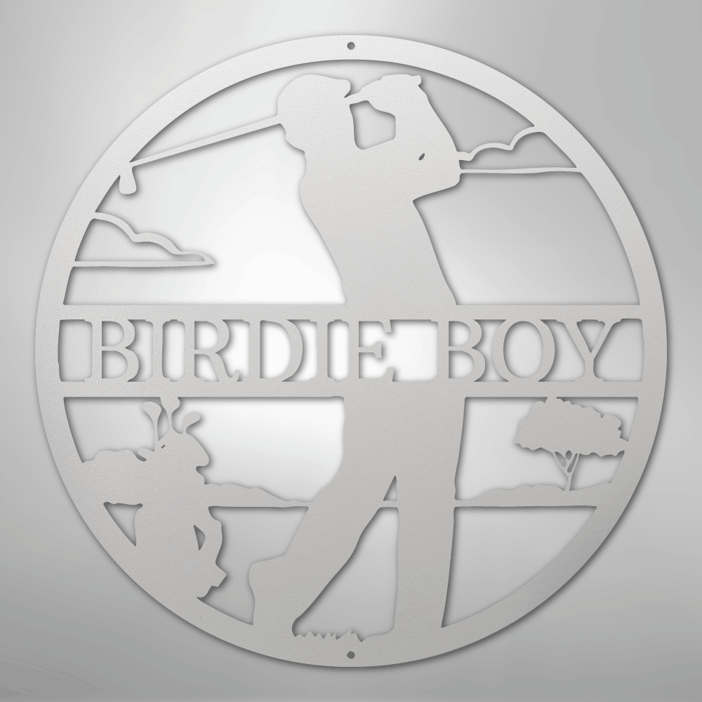 Male Golfer Monogram - Steel Sign