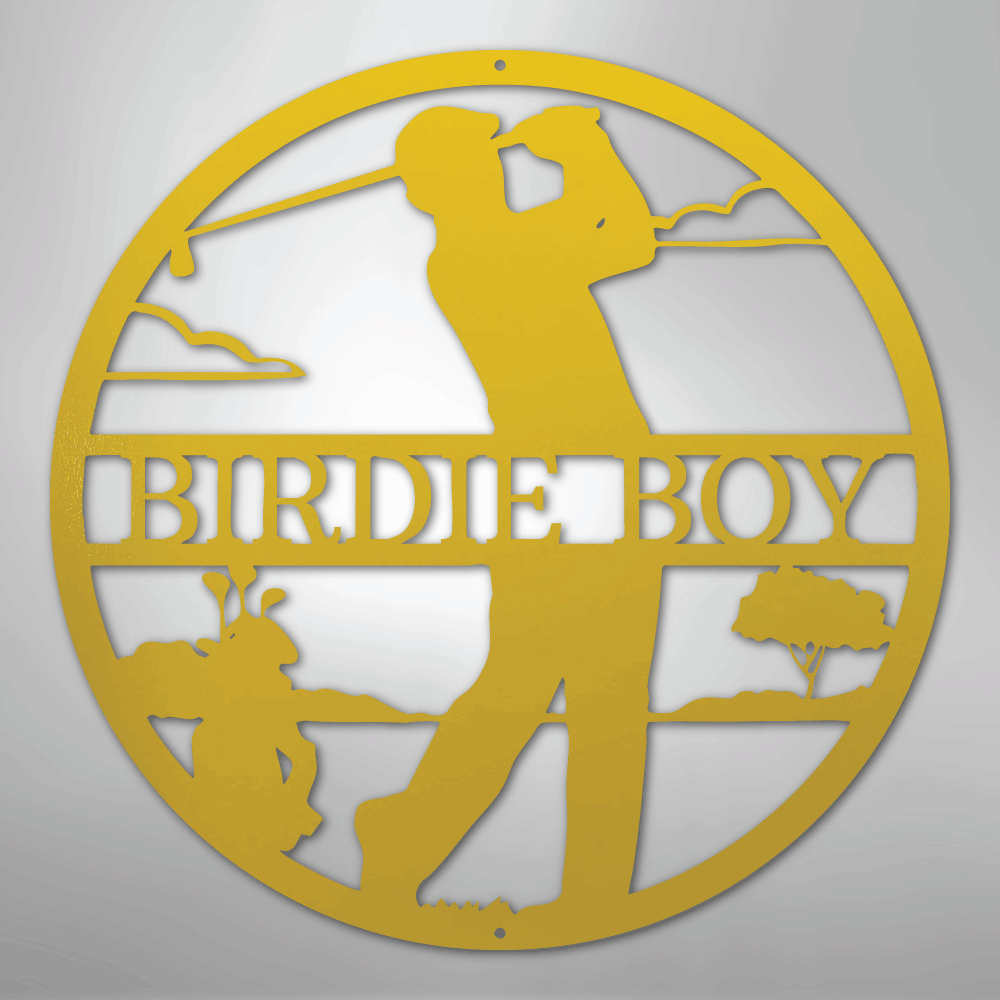 Male Golfer Monogram - Steel Sign