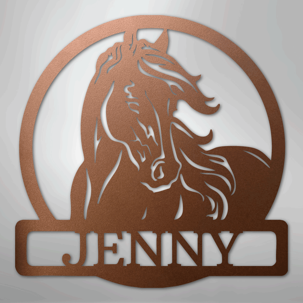New Horse Monogram - Steel Sign