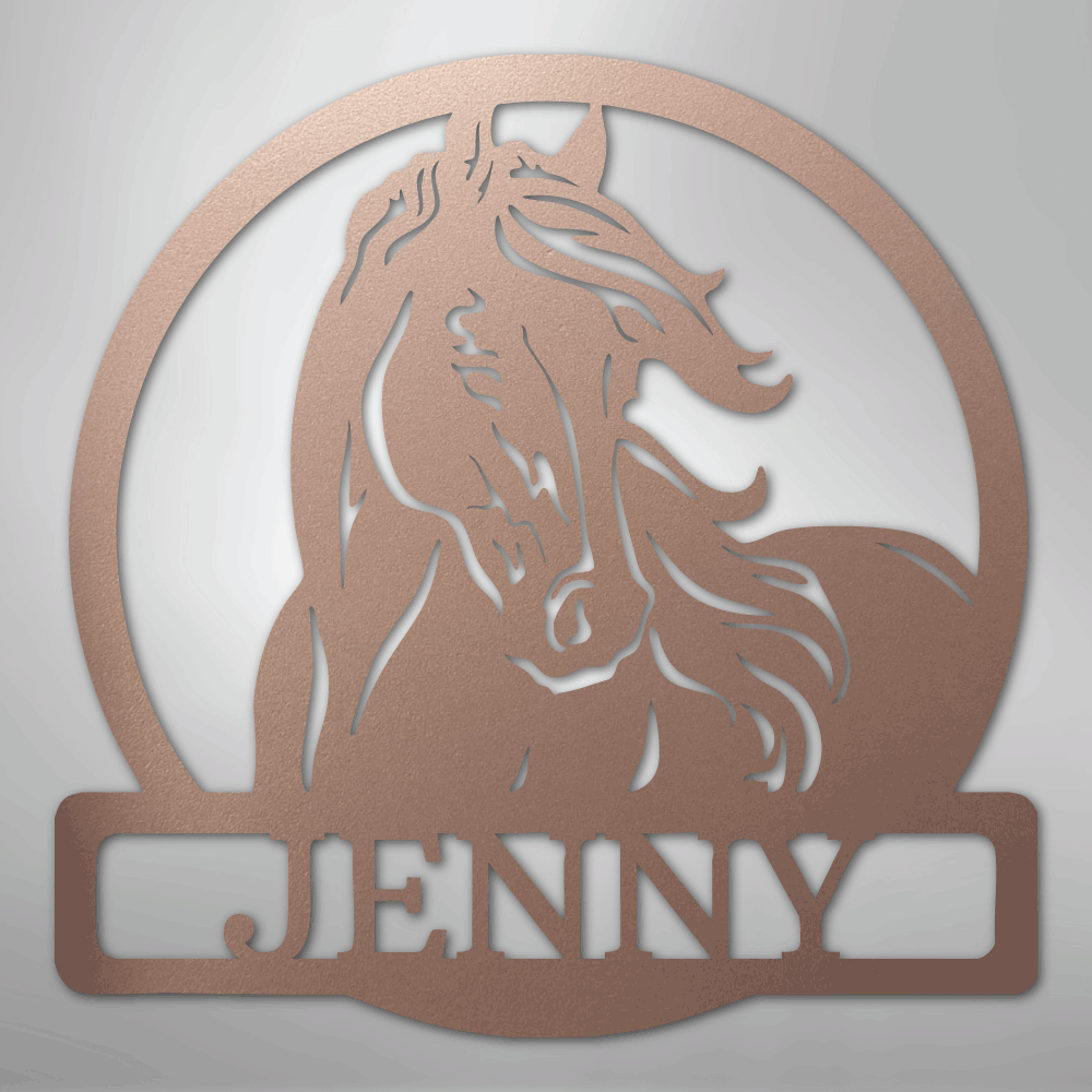 New Horse Monogram - Steel Sign