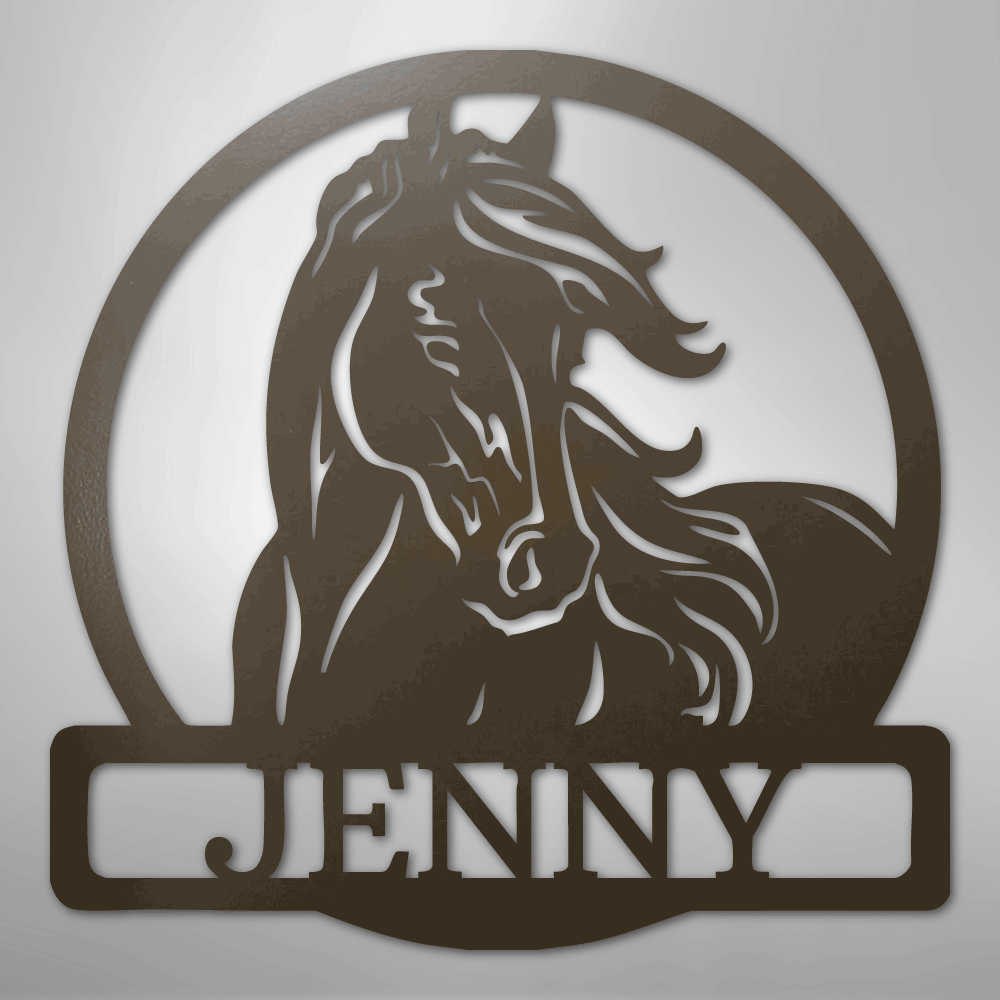 New Horse Monogram - Steel Sign