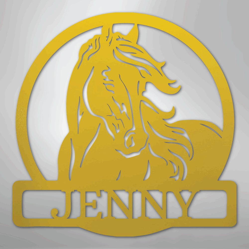 New Horse Monogram - Steel Sign