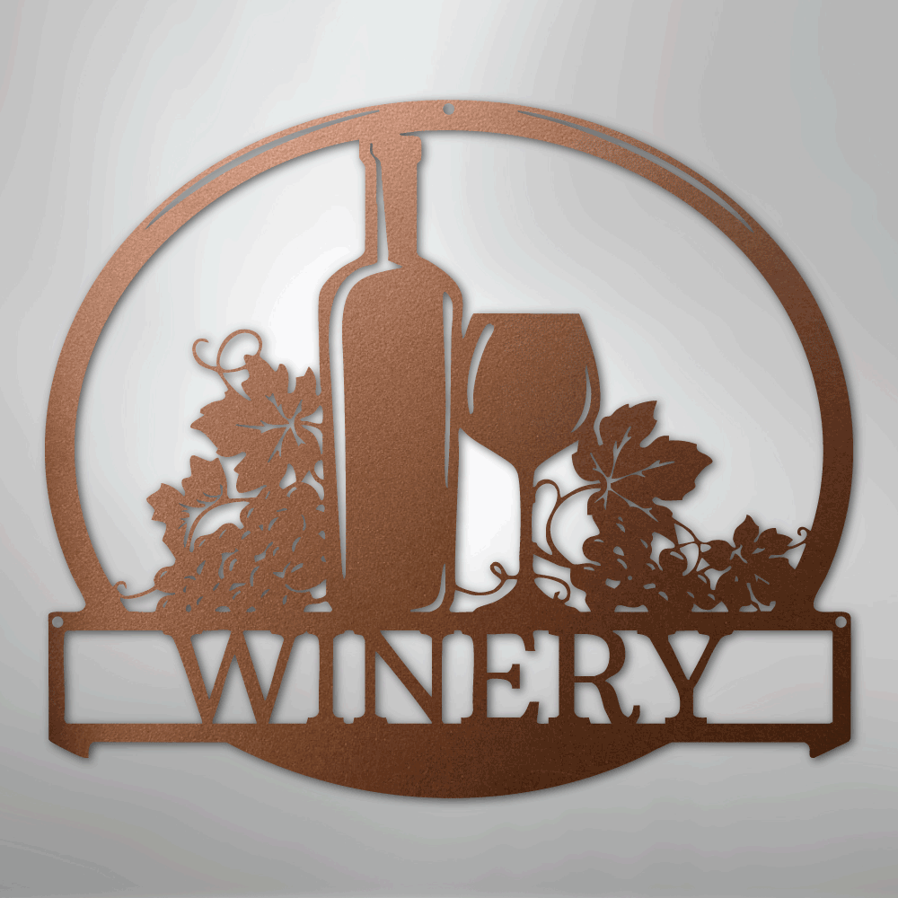 Vine Tinto Monogram - Steel Sign