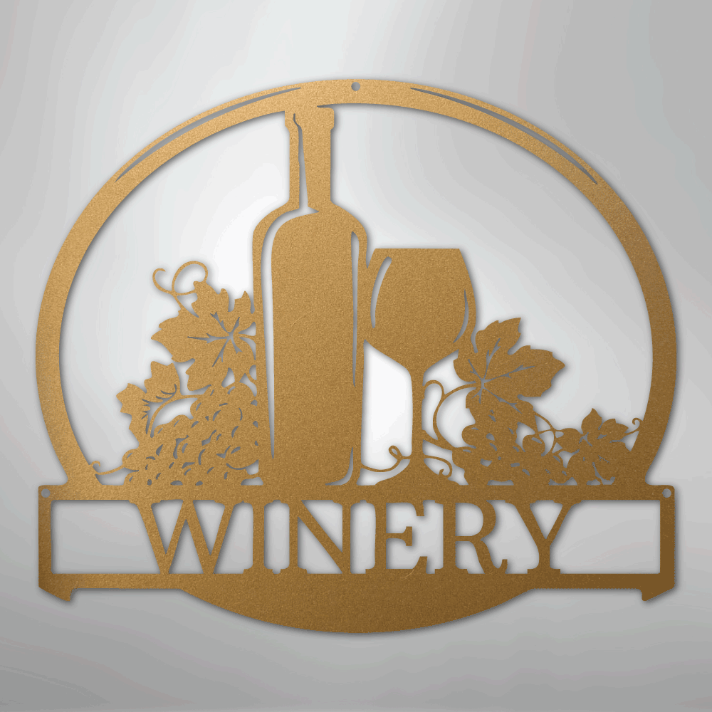 Vine Tinto Monogram - Steel Sign