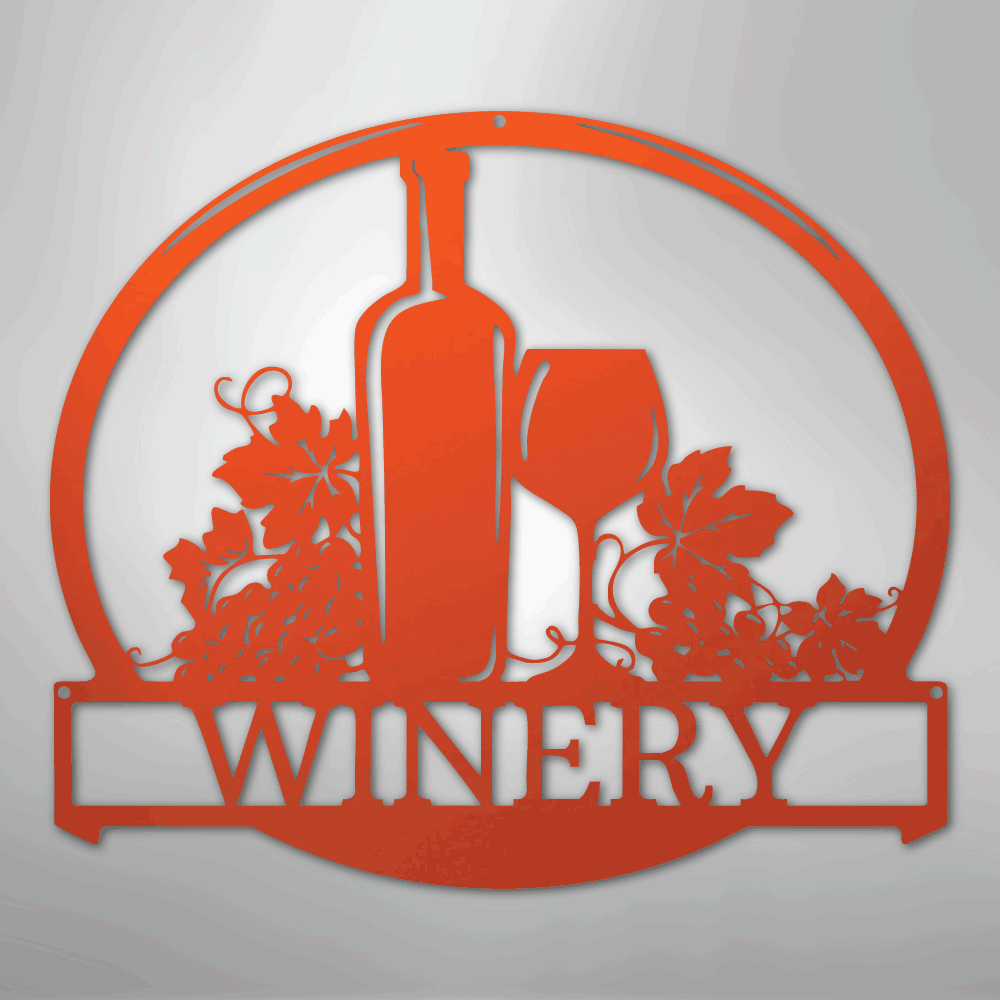Vine Tinto Monogram - Steel Sign