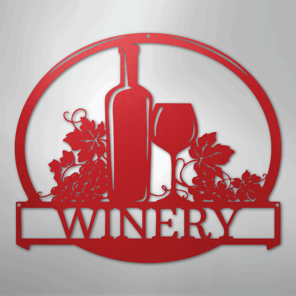 Vine Tinto Monogram - Steel Sign