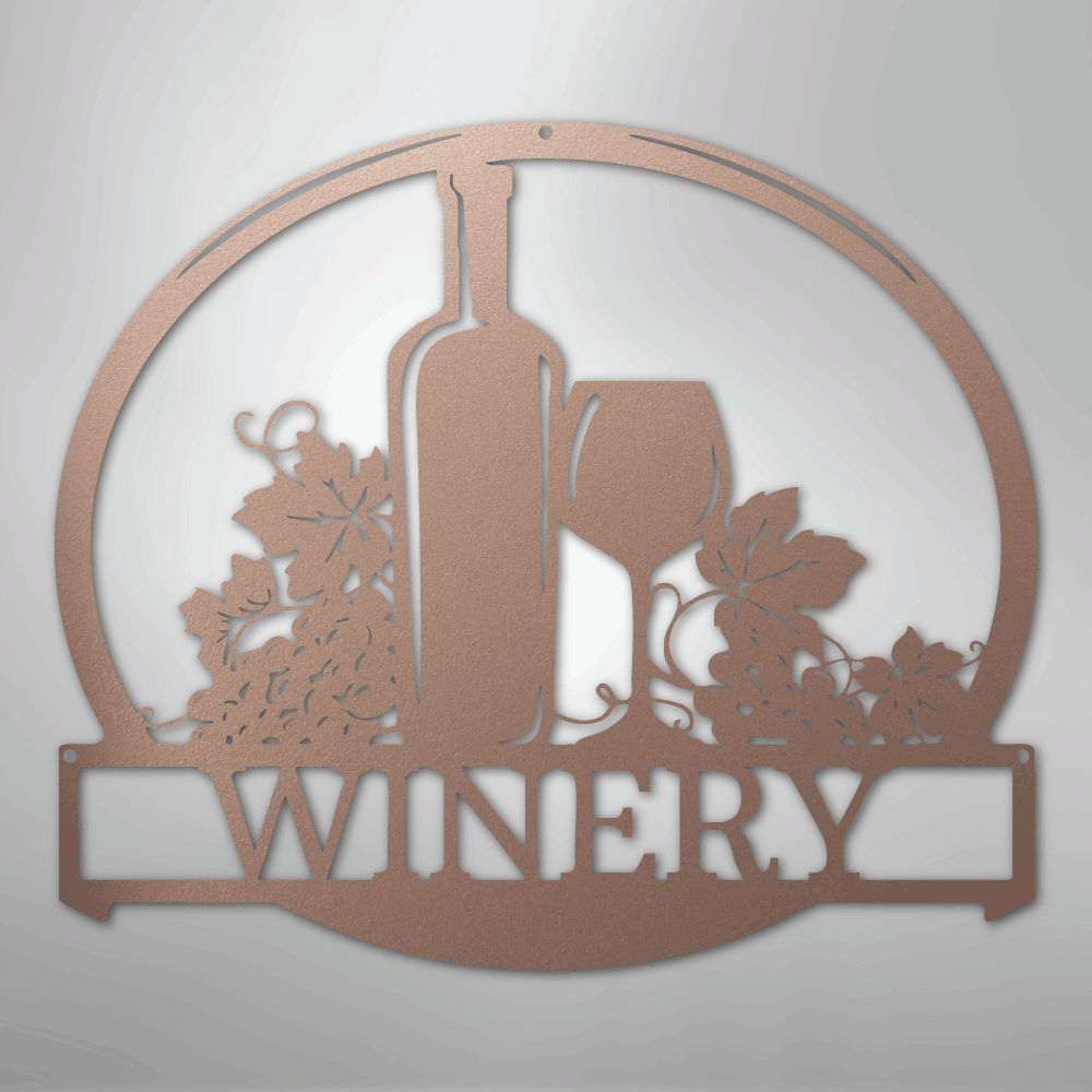 Vine Tinto Monogram - Steel Sign