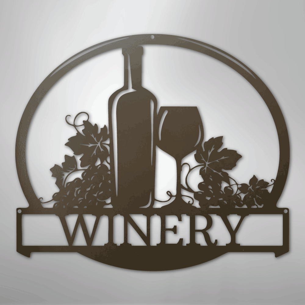 Vine Tinto Monogram - Steel Sign