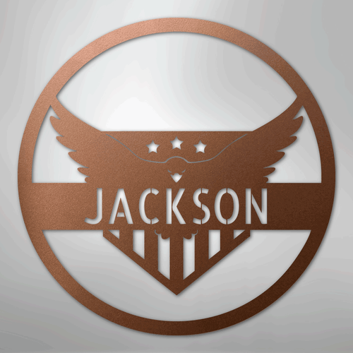 Attacking Eagle Monogram - Steel Sign