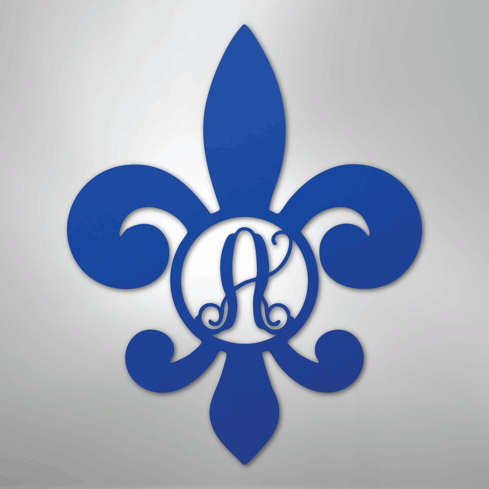 Fleur De Lis Initial - Steel Sign