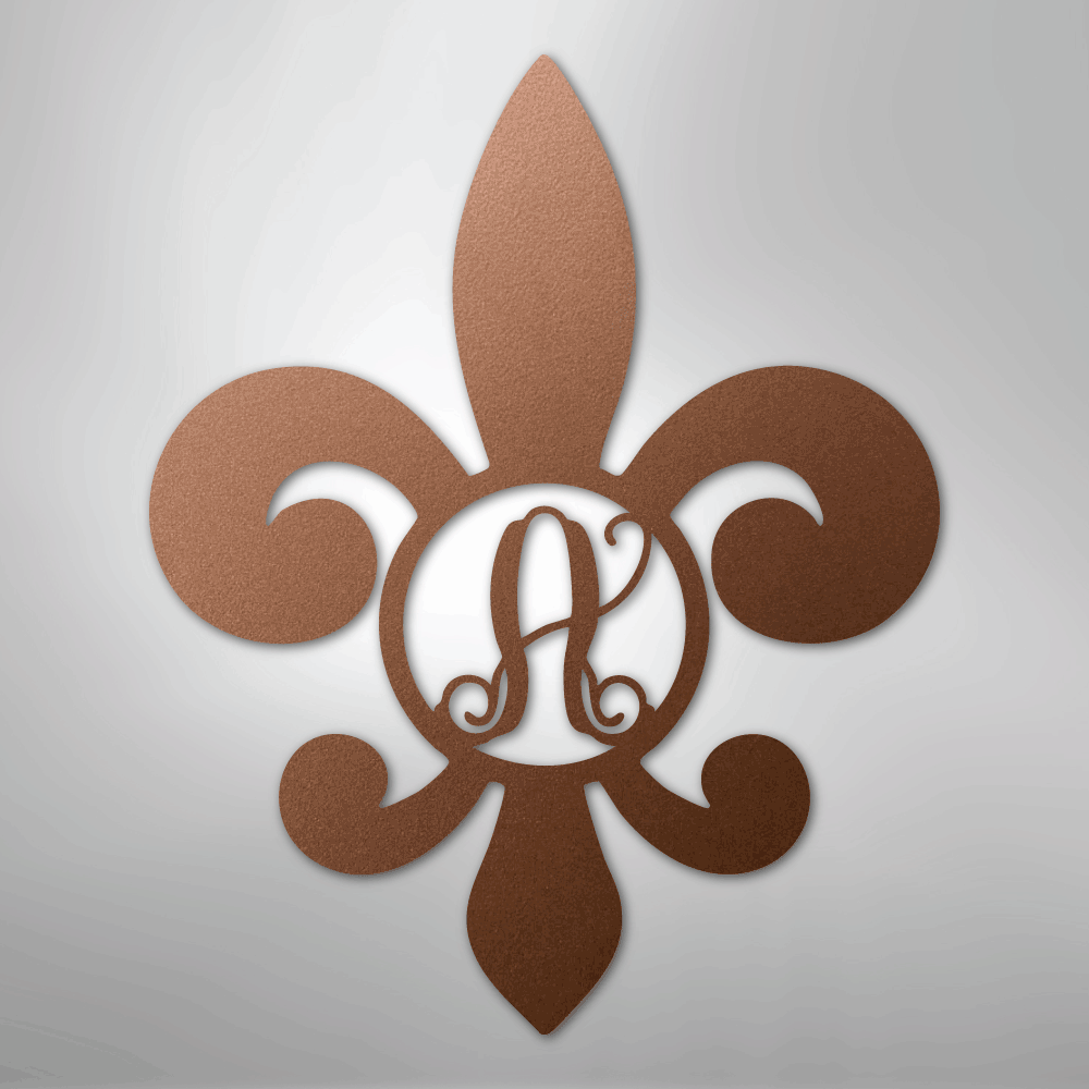 Fleur De Lis Initial - Steel Sign