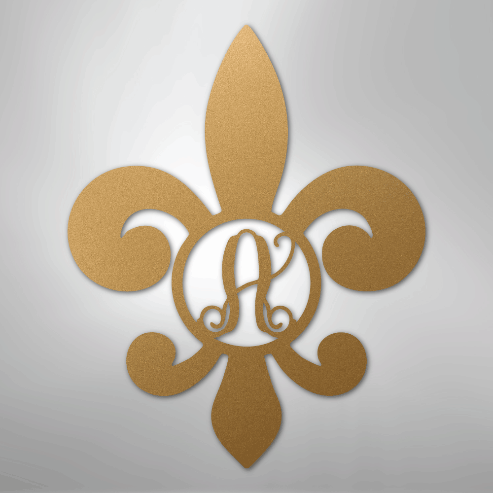 Fleur De Lis Initial - Steel Sign