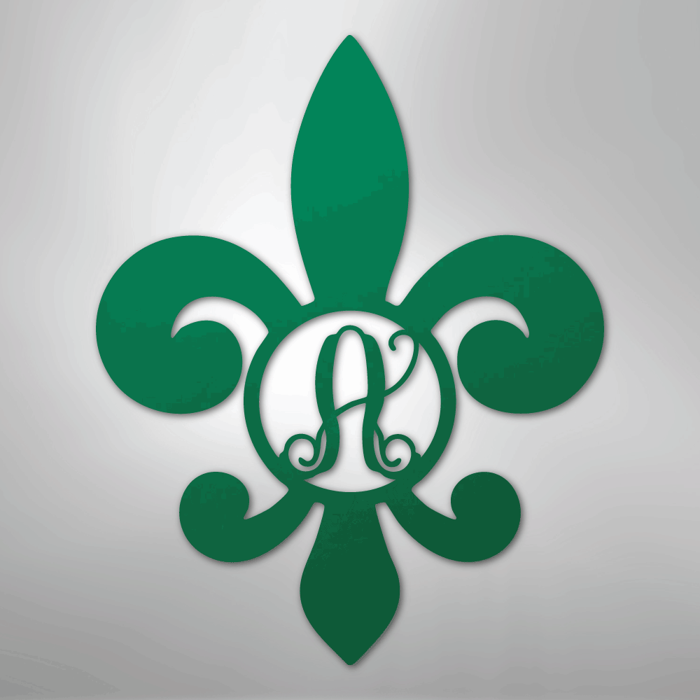 Fleur De Lis Initial - Steel Sign
